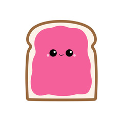 Vector illustration of a slice of toast and jam/jelly.