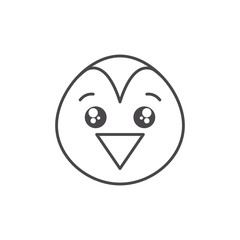cute penguin bird animal line style icon