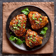Sweet and spicy honey grilled chicken thighs