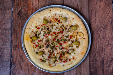 pizza de fugazza cebolla