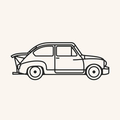 Fototapeta na wymiar Vector illustration of a vintage 1960s Touring car in outline style.