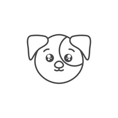 cute dog domestic animal head line style icon