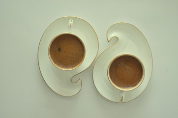 cup of coffee on a white background