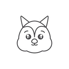 cute chipmunk woodland animal line style icon