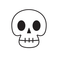 Vector illustration of a cute, simple skull character.