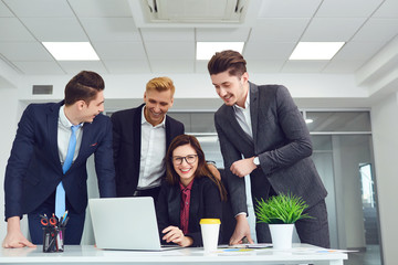 Group of young business people at office.