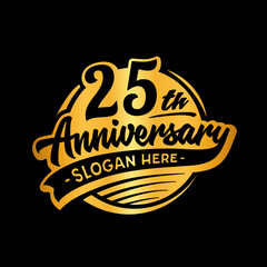 25 years anniversary design template. Twenty-five years logo. Vector and illustration. 