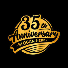 35 years anniversary design template. Thirty-five years logo. Vector and illustration. 