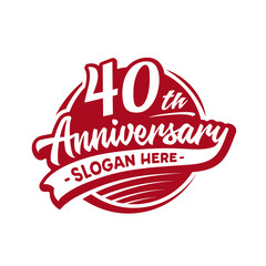 40 years anniversary design template. Forty years logo. Vector and illustration. 