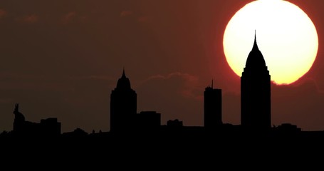 Moonrise Sunrise Sunset Silhouette Time Lapse
