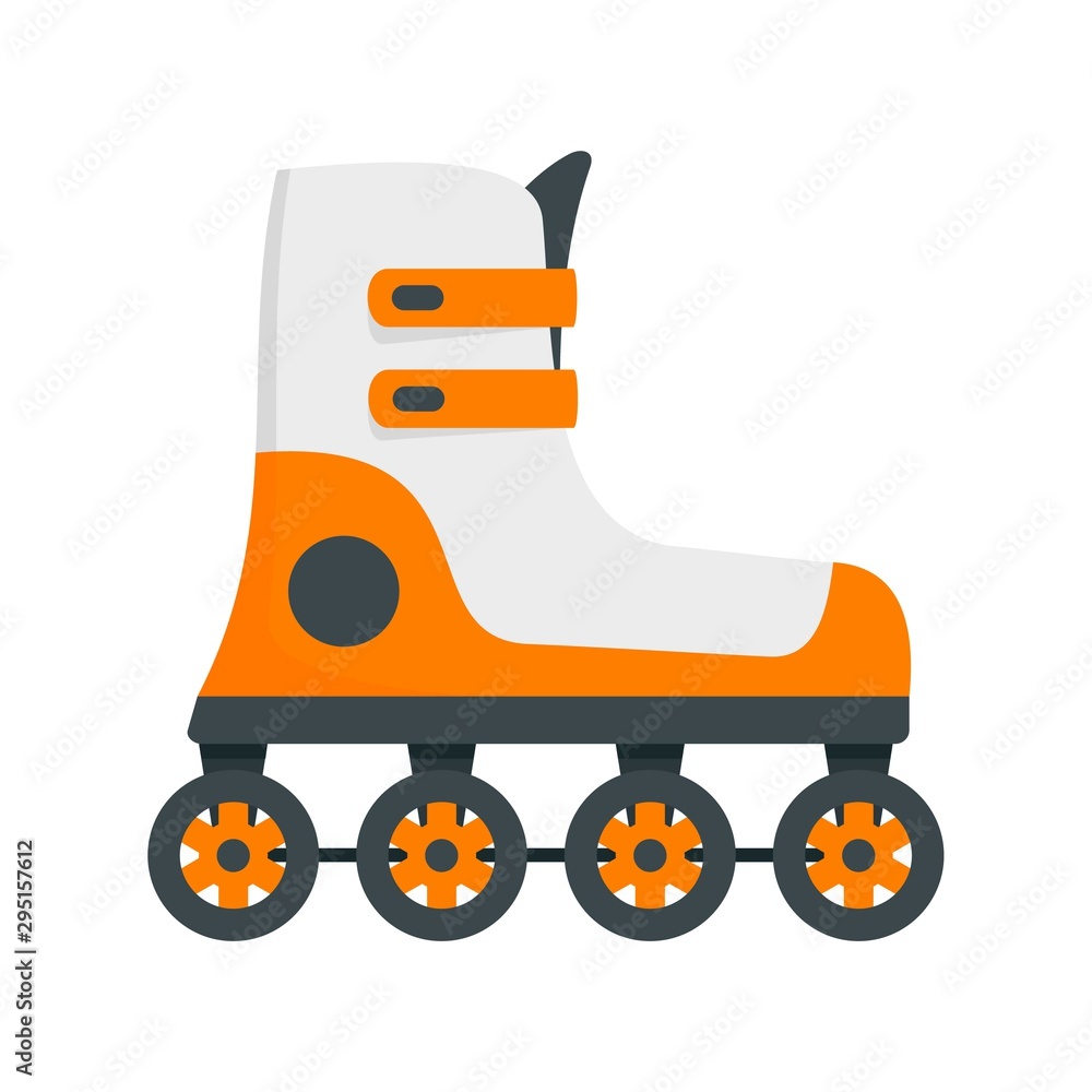 Poster race inline skates icon. flat illustration of race inline skates vector icon for web design