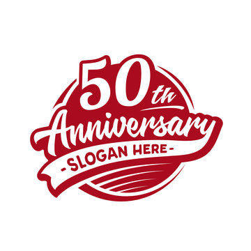 50 years anniversary design template. Fifty years logo. Vector and illustration. 