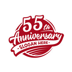 55 years anniversary design template. Fifty-five years logo. Vector and illustration. 