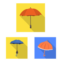 Obraz premium Vector illustration of protection and closed sign. Set of protection and rainy vector icon for stock.