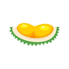 Tasty durian slice icon. Flat illustration of tasty durian slice vector icon for web design