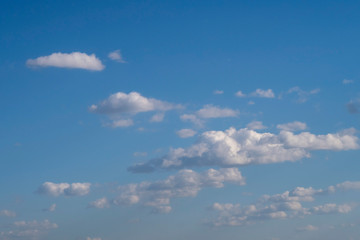 White clouds on blue sky