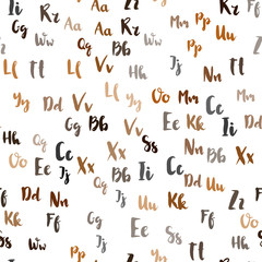 Light Red vector seamless template with isolated letters. Shining colorful illustration with isolated letters. Template for business cards, websites.