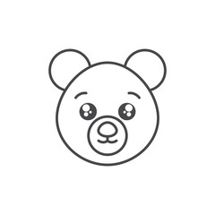 cute bear wild animal line style icon