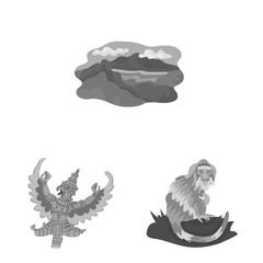 Isolated object of asian and geography logo. Set of asian and tourism stock symbol for web.