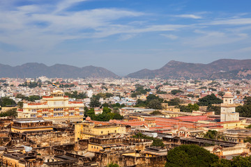 Fototapeta na wymiar Aerial view of JaipurCity Palace complex. Jaipur, India