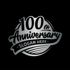 100 years anniversary design template. One hundred years logo. Vector and illustration. 