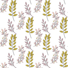 Texture with flowers and plants. Floral ornament. Original flowers pattern.