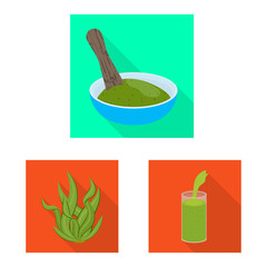 Vector illustration of protein and sea logo. Set of protein and natural stock symbol for web.