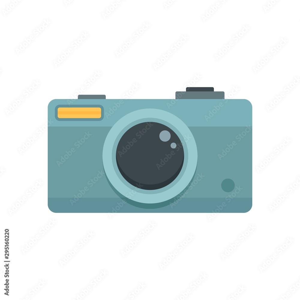 Poster camera icon. flat illustration of camera vector icon for web design