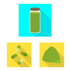 Isolated object of protein and sea icon. Collection of protein and natural vector icon for stock.