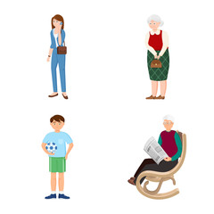 Vector design of family and people icon. Set of family and avatar stock symbol for web.