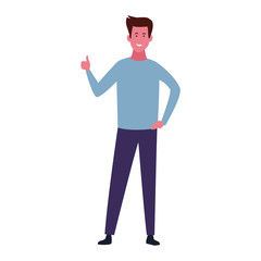 cartoon man icon, colorful flat design