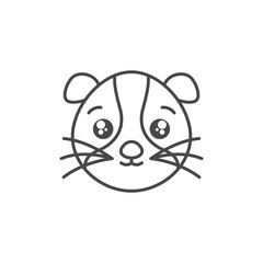 cute woodland animal line style icon