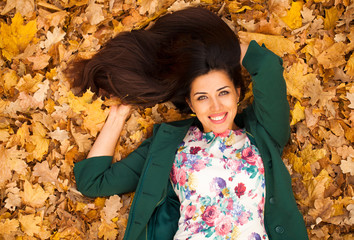 Portrait of beautiful young brunette woman