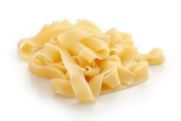 Isolated boiled fettuccine