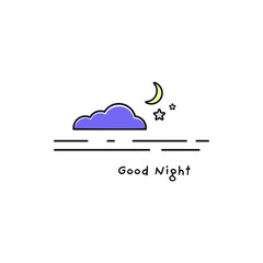 Сrescent moon in the sky. Color