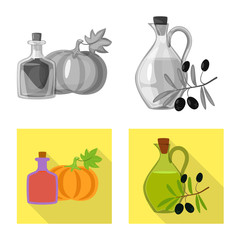 Isolated object of healthy and vegetable icon. Collection of healthy and agriculture vector icon for stock.