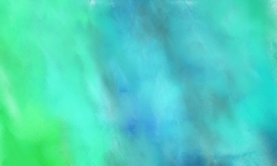 Fototapeta na wymiar fine brush painted background with medium turquoise, medium sea green and medium aqua marine color and space for text or image
