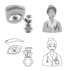 Fototapeta premium Vector illustration of diet and treatment symbol. Set of diet and medicine stock vector illustration.