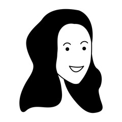 Cartoon woman with long hair design