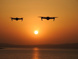 Fototapeta na wymiar Drone Sunset