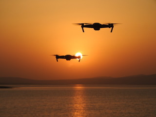 Fototapeta na wymiar drone sunset