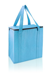 light blue shopping bag