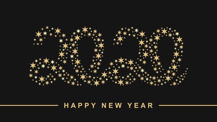 Happy New Year 2020 vector text design. Holiday background.