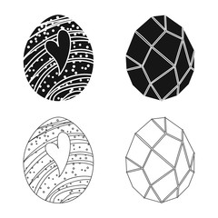 Vector illustration of animal and prehistoric icon. Set of animal and cute stock vector illustration.