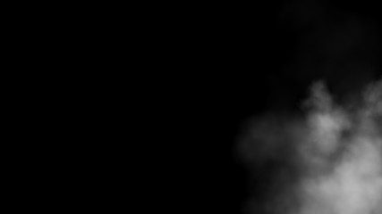 Close up of steam smoke on black background. Smoke stock image.Smoke cloud. Fog clouds, smoky mist and realistic cloudy effect. Condensation smoke effects, ashes mist texture or toxic gas.