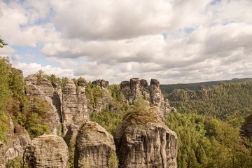 Fototapeta na wymiar beautiful rock formations of Bohemian-Saxon Switzerland