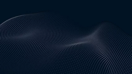 Foto auf Acrylglas Abstrakte digitale Welle von Partikeln. Futuristische Punktwelle. Technologie-Hintergrund-Vektor. Vektor-Illustration © Olga