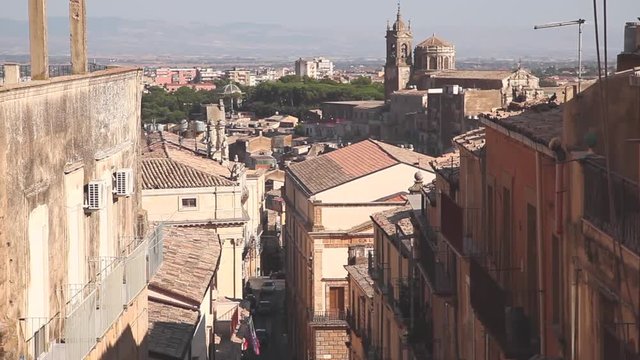 Caltagirone - Sicily (Italy) Wonderful panoramic view of the famous Caltagirone town.