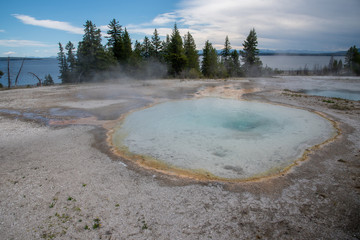 Geothermal feature at west thumb at Yellowstone National Park (USA)