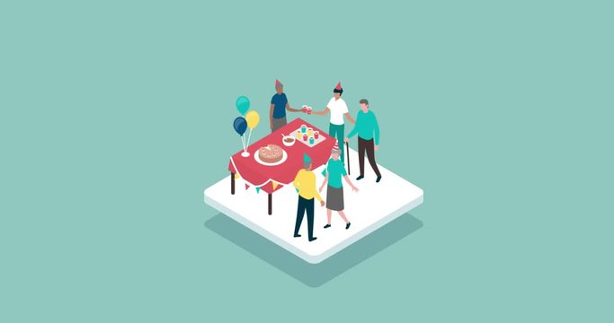 Seniors attending a party together